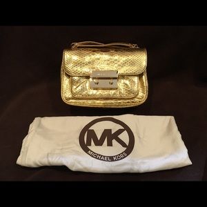 MICHAEL KORS -  Sloan Gold Python Purse - NEW